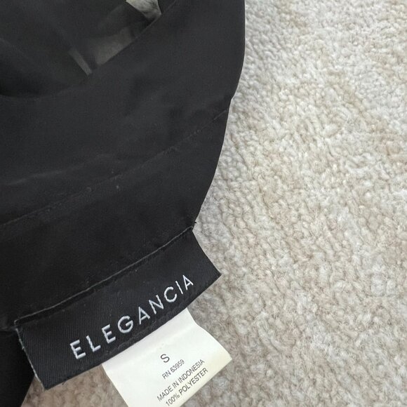 3 for $6 Elegancia Sheer Long Sleeve Summer Black Blouse Top S - Picture 2 of 10